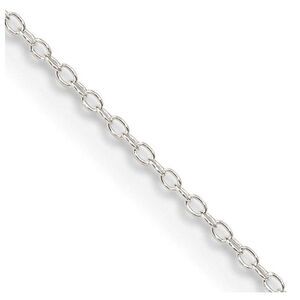 1mm, Sterling Silver Solid Cable Chain Necklace, 24 Inch